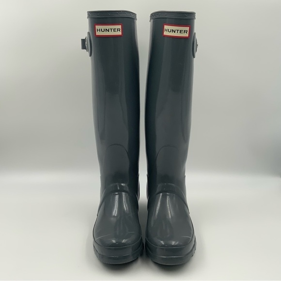 Hunter Women’s Original Gloss Tall Classic Waterproof Gray Rain Boots US Size 5. - Picture 2 of 11